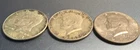 1967,1969,1971 3 Kennedy Half Dollars .