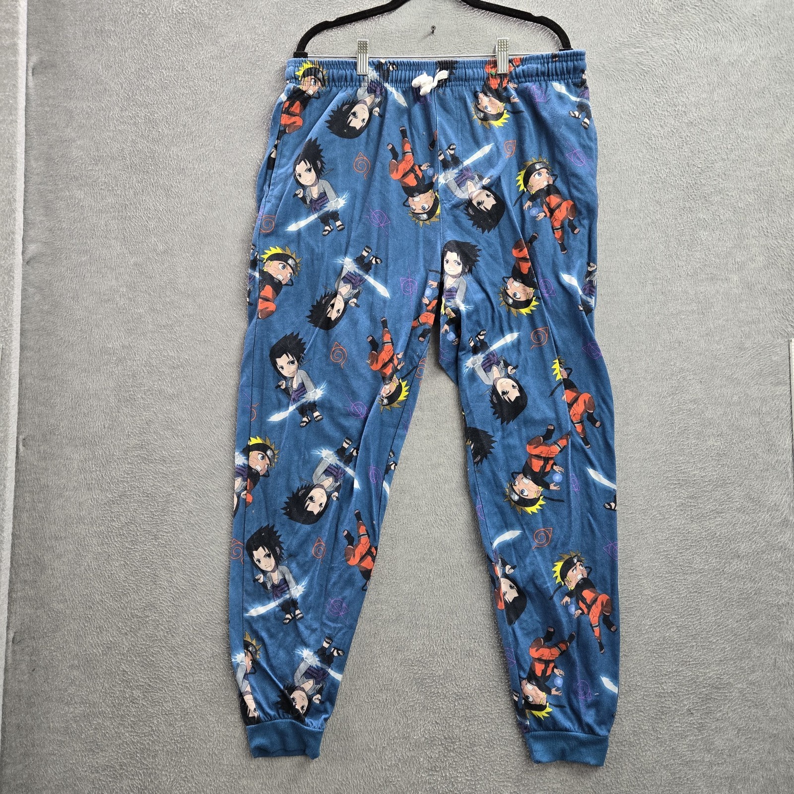 Naruto Shippuden Collection Men Sleepwear XL Blue Pajama Jogger Graphic Anime