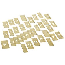 Stencil, Combination Set, Letters, 1/2 in Character Height, Gothic Font, Brass,