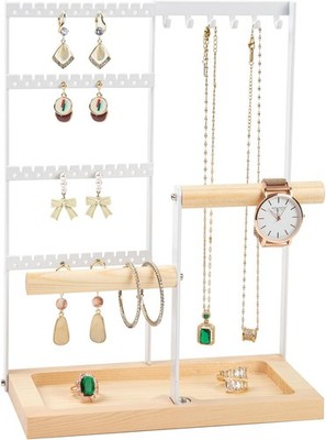 Jewelry Organizer Stand, Jewelry Holder, Lengnoy 4 Tier Earring Holder with 48 H