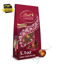 LINDOR Double Chocolate Milk Chocolate Candy Truffles, Milk Chocolate with Smoot