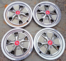 1965-66 Scott Drake Mustang Styled Steel Wheel Covers 14 Hubcaps Set 4 Caps