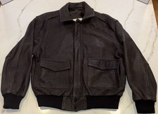 Vintage Men’s Universal Studios Hollywood Black Leather Bomber A-2 USA Made L