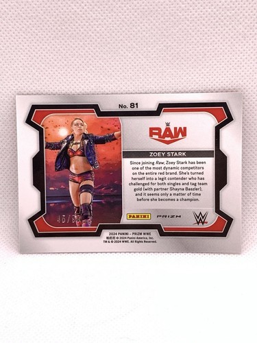 2024 Panini Prizm WWE, Zoey Stark Red Disco Prizm Undercard, #'D /99, #81, NM/M - Picture 2 of 2
