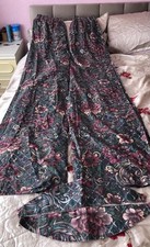 Stunning Coloured Floral Curtains Unlined Plus Matching Tie Backs