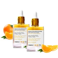 Lot 2pc New TRULY Vegan Collagen Booster Anti-Aging Face Serum 50ml Vitamin C
