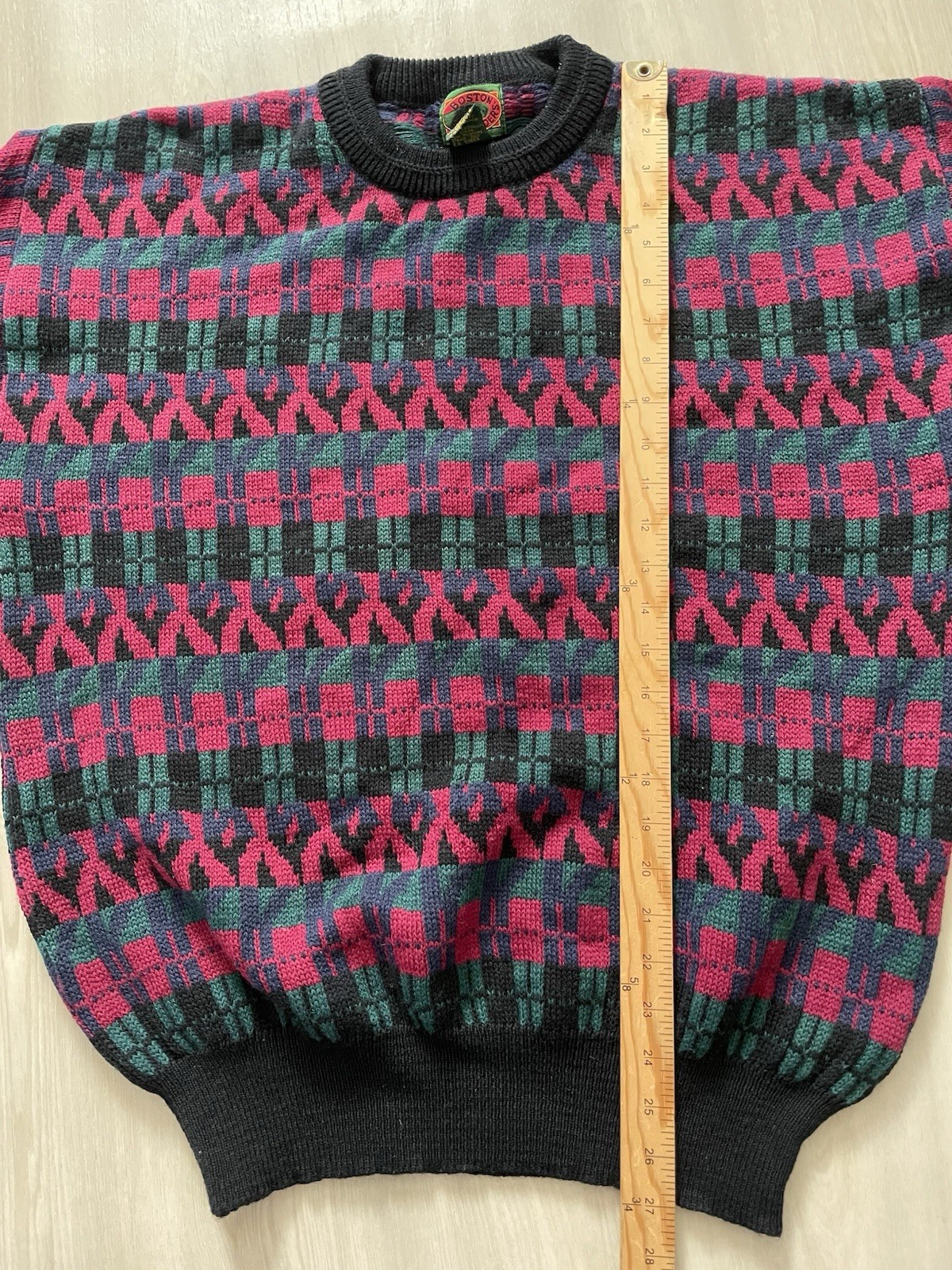 Vintage Boston Traders 100% Wool Sweater Geometri… - image 6