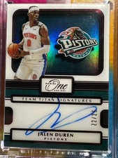 2022-23 Panini One And One Jalen Duren RC Red /25 Auto Team Titans Signatures