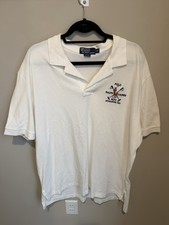 Vintage Ralph Lauren Polo Shirt XL White Crest RLPC 1967 Embroidered Pony 90s
