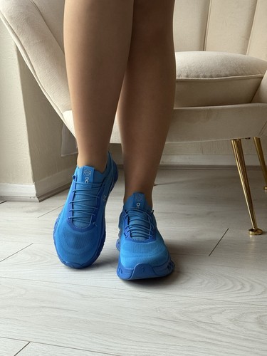 LOEWE + ON Cloudtilt stretch recycled-knit Electric Blue sneakers EUR38/UK5 - Picture 3 of 18
