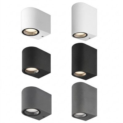 Außenwandleuchte Außenleuchte GU10 Halbrund Up Down Wandlampe IP44 MasterLED