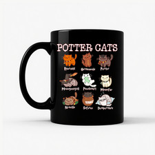 Camisa Potter Gatos Divertida Harry Pawtter Gato Amante Linda Kawaii Regalo Mago Gato Camiseta