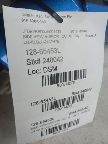 Driver Side View Mirror Power Turn Signal Fits 16-19 MIRAI - Foto 8 di 12