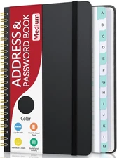 Address Book with Alphabetical Tabs, Hardcover Phone Book Password Keeper NEW Bl