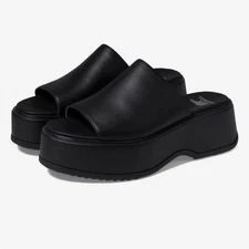 SOREL Dayspring Slide Sandal Black Chunky Platform Size 10.5