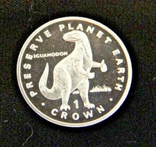 Iguanodon dinosaur  Isle of Man 1 crown Preserve Planet Earth Series 1993