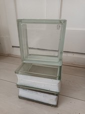 3 x Glass Bricks. Clear. NOS 19cm x 19cm. Good Condition. Glass Blocks.