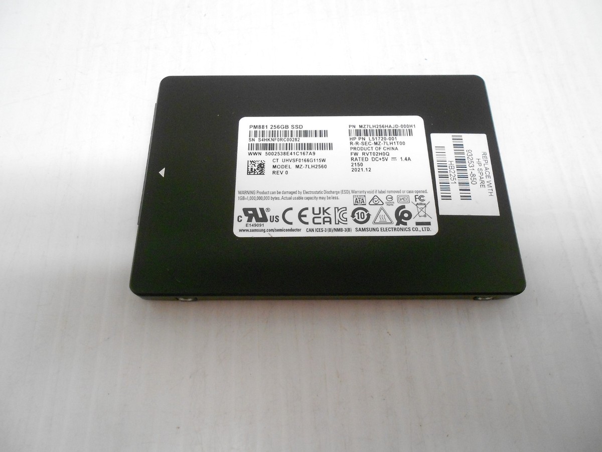 Samsung PM871b SATA 256GB SSD 6G 2.5 Internal MZ-7LN256C HP 936837