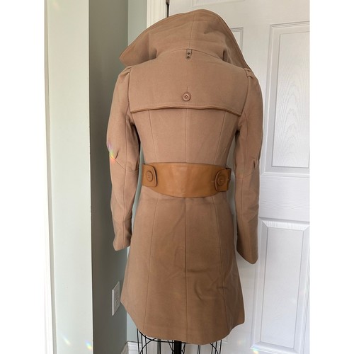 Mackage Camel Wolle Kaschmir Schalkragen Peacoat Mantel Gr. TP, XS Leder hellbraun - Bild 10 von 24