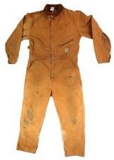 Vtg 90s Y2K CARHARTT USA Men  s Large Canvas Work Utility Coveralls Brown