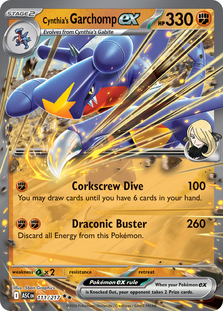 Pokemon Cynthia's Garchomp ex ASC 111/217 Holofoil Near Mint English