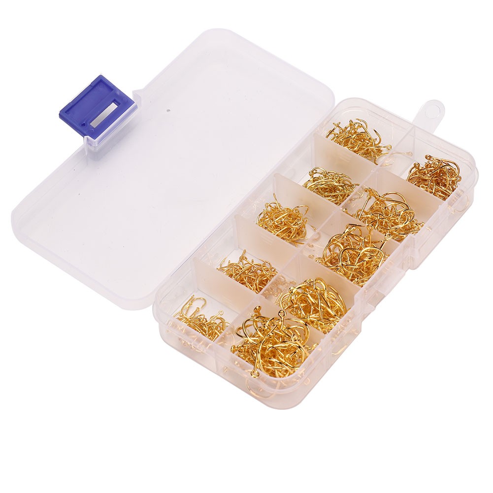 (3)500Pcs/Box High Carbon Steel Fishhooks Sharpened Barbed Circle Fishing H BL