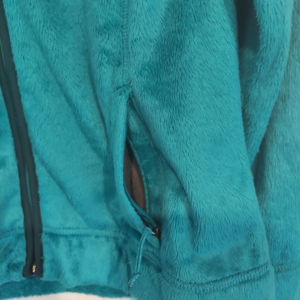 Chaqueta polar Free Country para mujer verde azulado cremallera completa manga larga talla mediana Foto 4 de 4