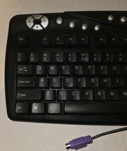 GE Multimedia Keyboard PS/2 Wired Black 98091 Rev.1 WK3404 PC Computer - Picture 2 of 7