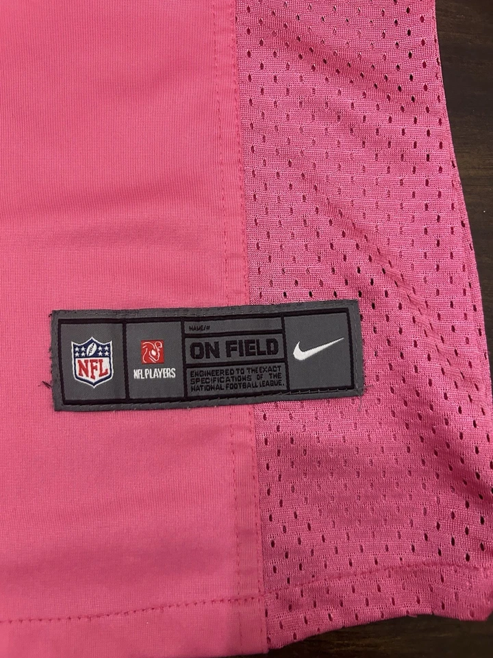 Camiseta Nike Denver Bronco Drew Brees Rosa #9 NFL On Field Feminina Tamanho Pequeno Médio - Imagem 2 de 4