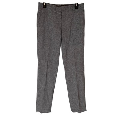 Harry Brown London Mens Grey Textured Dress Trousers Slim Fit 30R British Style