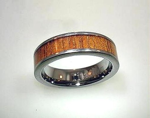 6MM GENUINE INLAID HAWAIIAN ACACIA KOA WOOD TITANIUM WEDDING BAND RING 3.0-14.0 - Picture 10 of 12