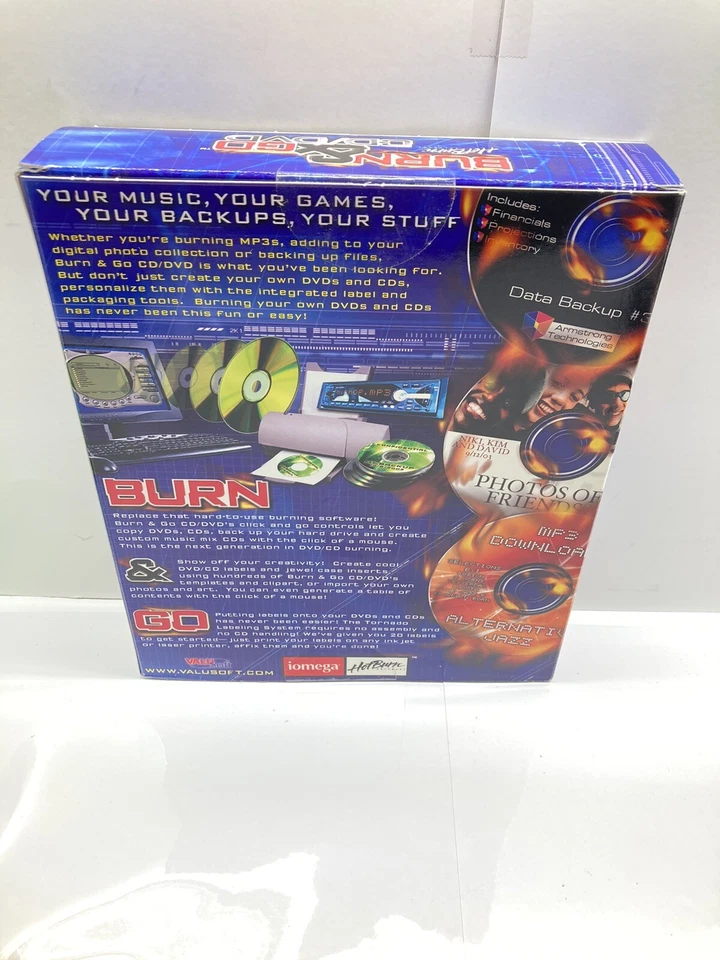 Hot Burn Burn and Go CD/DVD Burn & Label Maker PC 2003 Big Box NEW - Image 3 of 4