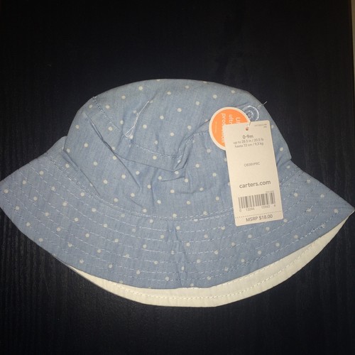 NWT Carter's Baby Infant Baby Kids Polka Dotted Bucket Hat 0-9 months Cute - Picture 3 of 3