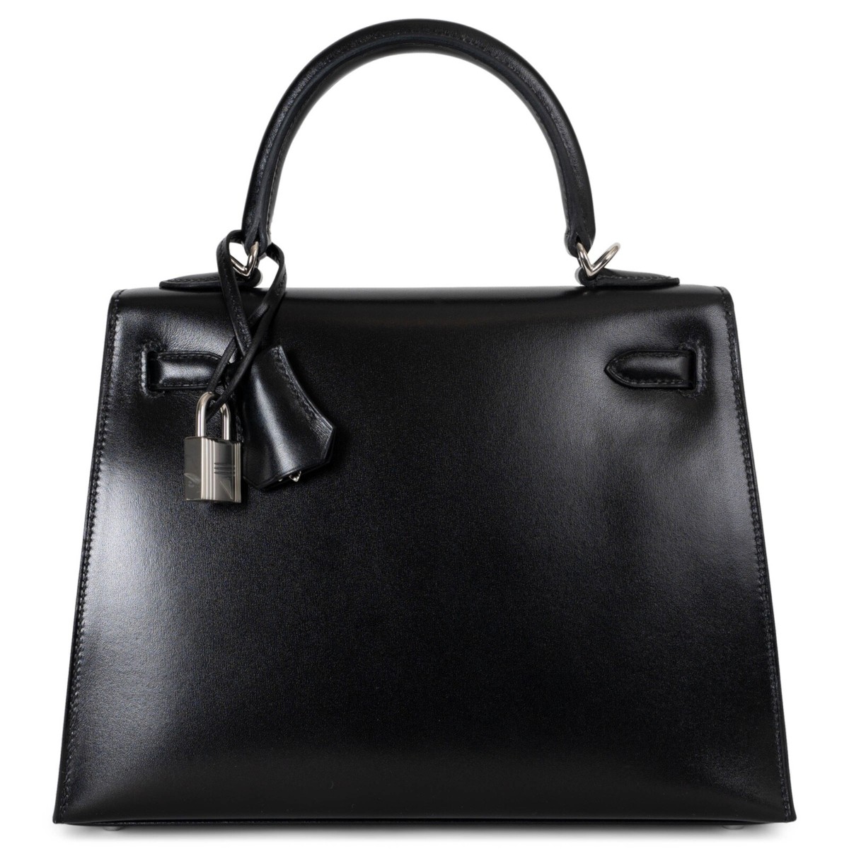 71356 auth HERMES black Box leather KELLY 25 SELLIER Bag Phw | eBay