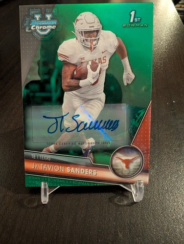 Ja'Tavion Sanders Green Auto /99 2023 Bowman Chrome U University