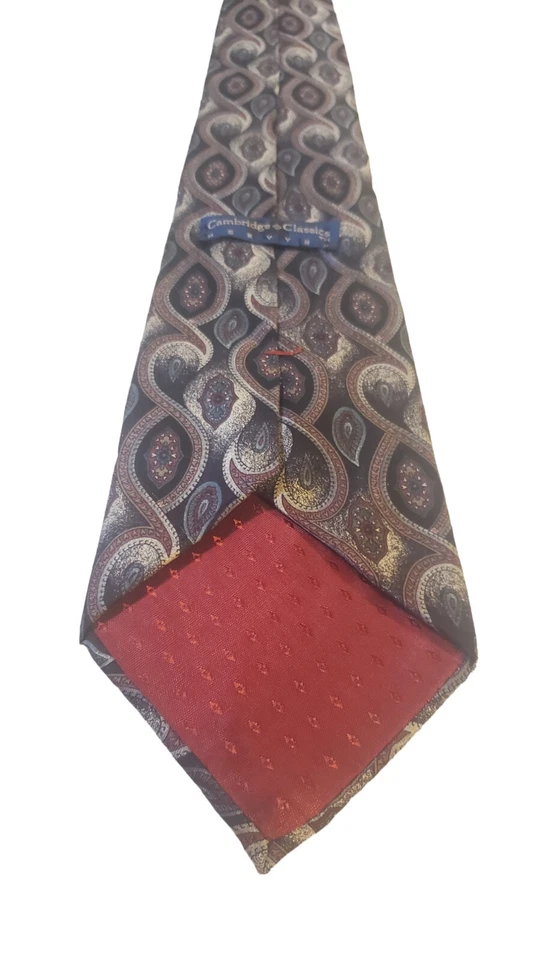 Corbata multicolor vintage Cambridge Classics Mervyns 100 % seda italiana Foto 4 de 4