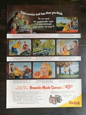 Vintage 1952 Kodak Brownie Movie Camera Full Page Original Ad 721