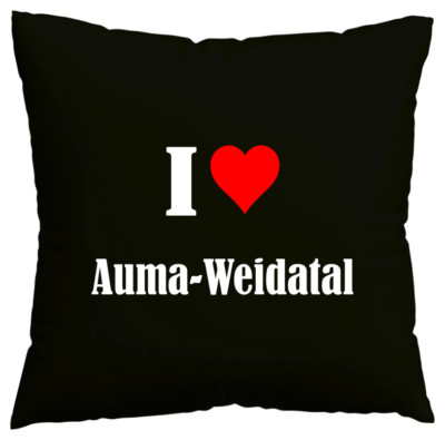 Kissenbezug I Love Auma-Weidatal Ich liebe Auma-Weidatal Schwarz 137187