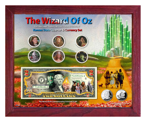 Der Zauberer von Oz farbiges Münz- & Währungsset in 8"" x 10"" Rahmen - Bild 3 von 6