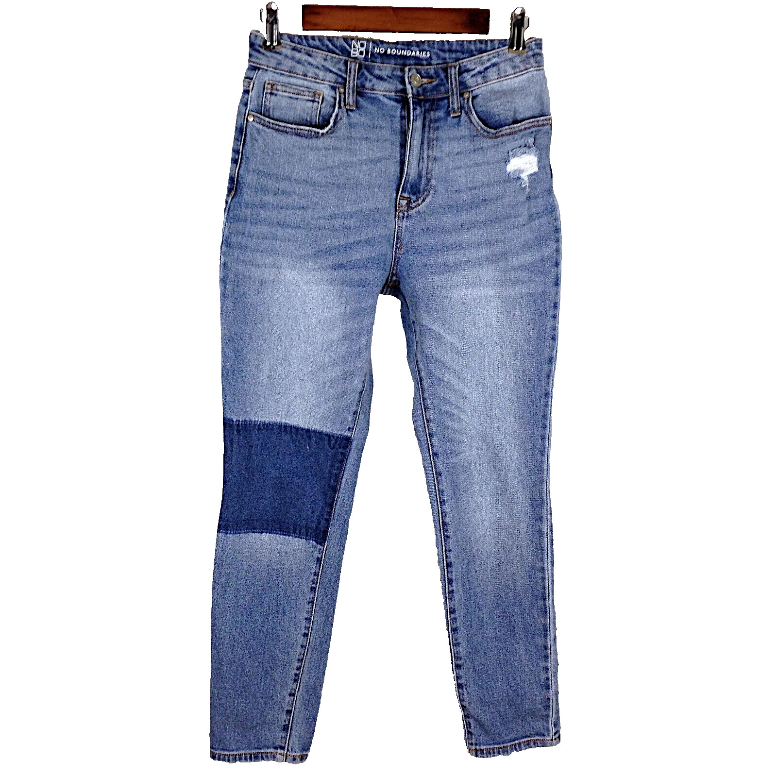 NoBo women size 5 stretch high rise skinny distressed blue m