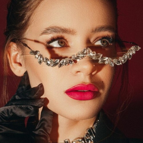 Women Eye Glasses Frame Rhinestone Droplet Jewelry Street Face Chain Bling 10031 - Picture 1 of 13