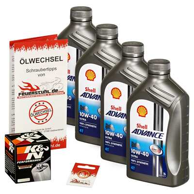 Ölwechselset Yamaha XJ 600 Diversion 91-03 Shell Advance Ultra 10W40 + K&N Chrom