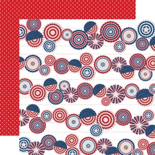 2 Sheets of Carta Bella Paper GOD BLESS AMERICA 12x12 Cardstock - Fanfare