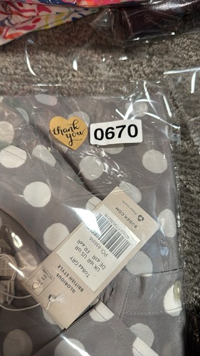 NWT BODEN 100% Silk Shirt Gray/White Polka Dot Button Front Top Size 12 New - 第 9/9 張圖片