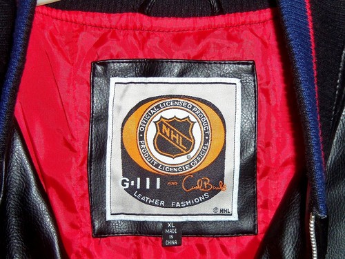 DE COLECCIÓN CHAQUETAS AZULES COLUMBUS NHL G-III CARL BANKS CBJ CHAQUETA DE CUERO ESTILO XL - Imagen 5 de 8