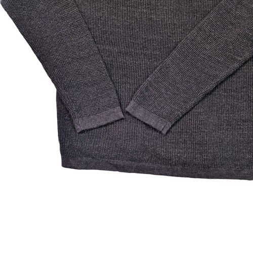 Michael Kors Waffle Knit Jumper Mens Medium Dark Grey Cotton Wool Blend - Picture 10 of 16