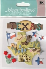 Jolee's Boutique 3D Stickers TEXAS Lone Star State Theme 82979 Fast FREE Ship!