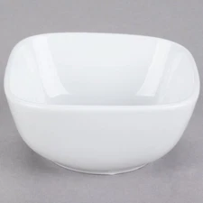 SIMPLE DINING BRIGHT WHITE SQUARE PORCELAIN CEREAL SOUP SALAD OR SNACK BOWL