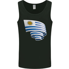 Curled Uruguay Flag Uruguayan Day Football Mens Vest Tank Top