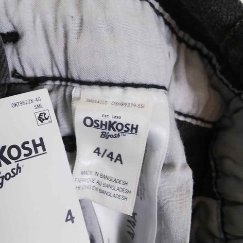 OshKosh Girls Overalls 4 Black Faded Cropped Denim Overall Jeans Relaxed Fit - Picture 10 of 10